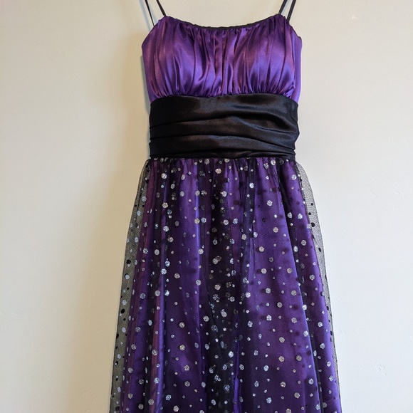 Juno Dress - Black & Purple Cocktail - Picture 1 of 5